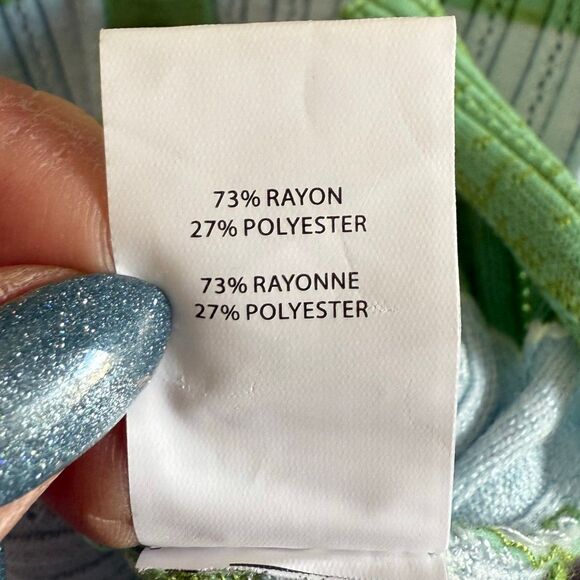 NWT Ramy Brook “Raya” Stripe Knit Button-front Sweater, in light blue and green - Picture 13 of 13